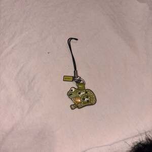 Vintage Coach Leather Frog Phone Bag Charm Strap Lime Green Y2K